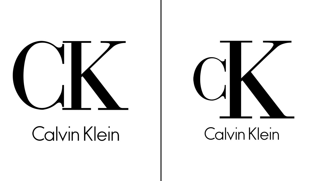 Confronto loghi Calvin Klein