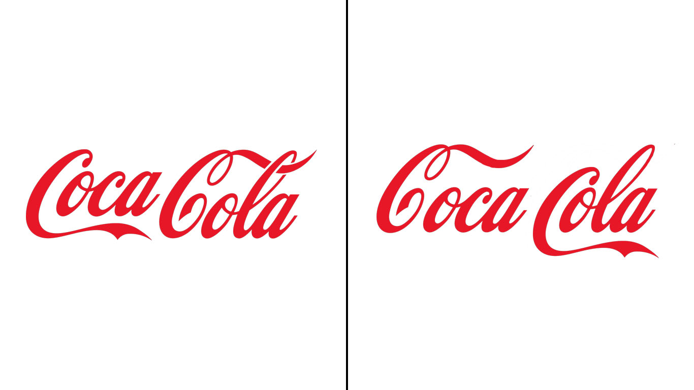 Confronto loghi Coca-Cola