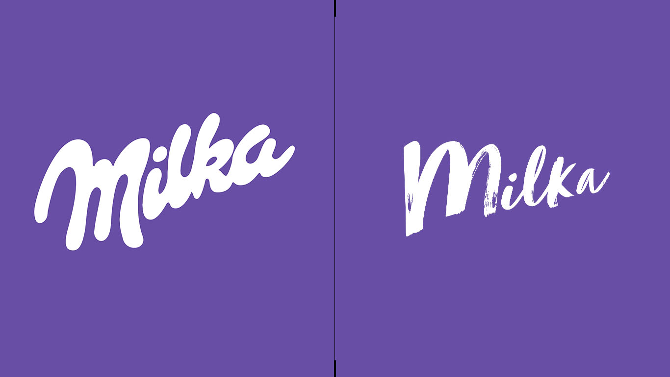 Confronto loghi Milka