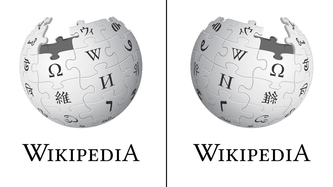 Confronto loghi Wikipedia